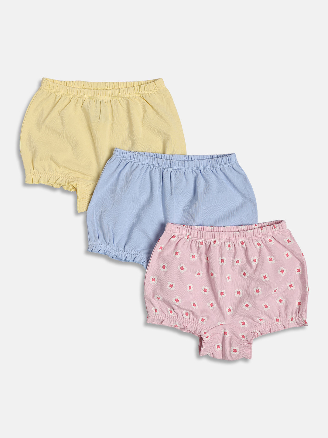 MINI KLUB Girls Pack of 3 Printed Assorted Cotton Basic Briefs