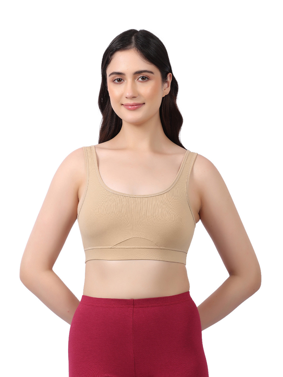 LAVOS Full Coverage Non Padded Cotton Workout Bra With All Day Comfort
