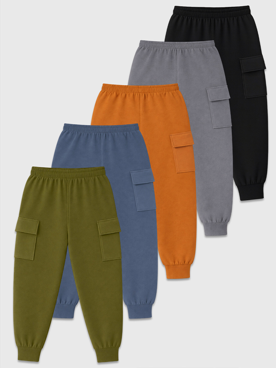 YK Boys Pack of 5 Regular Fit Cargos