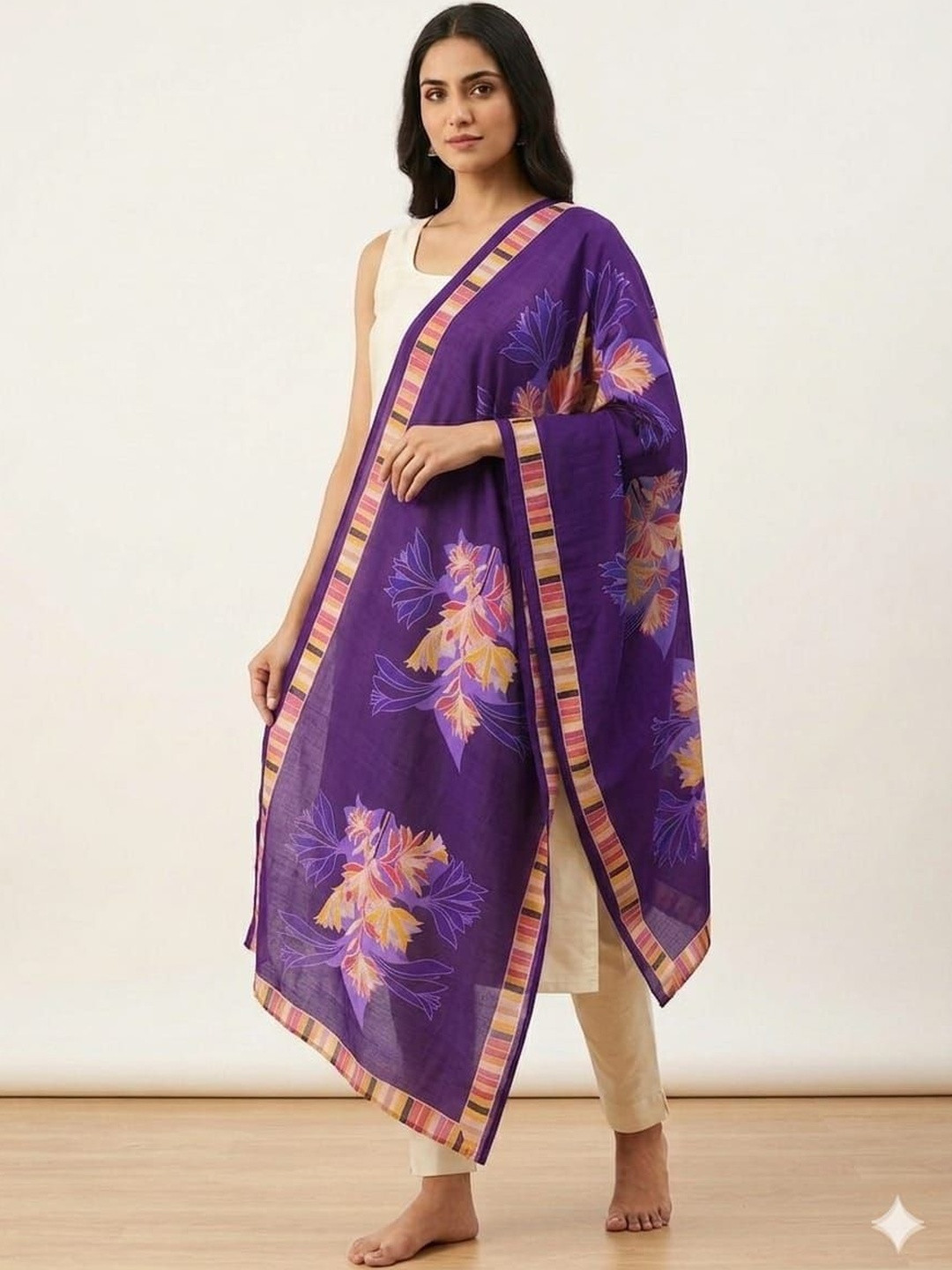 Nakoda Creation Floral Printed Dupatta