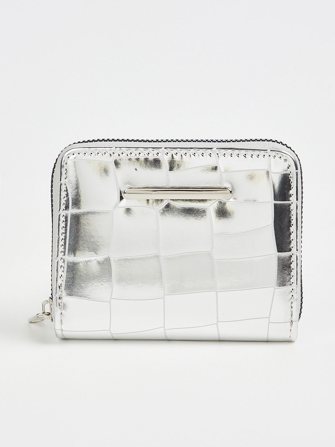 max Women Textured PU Zip Around Wallet