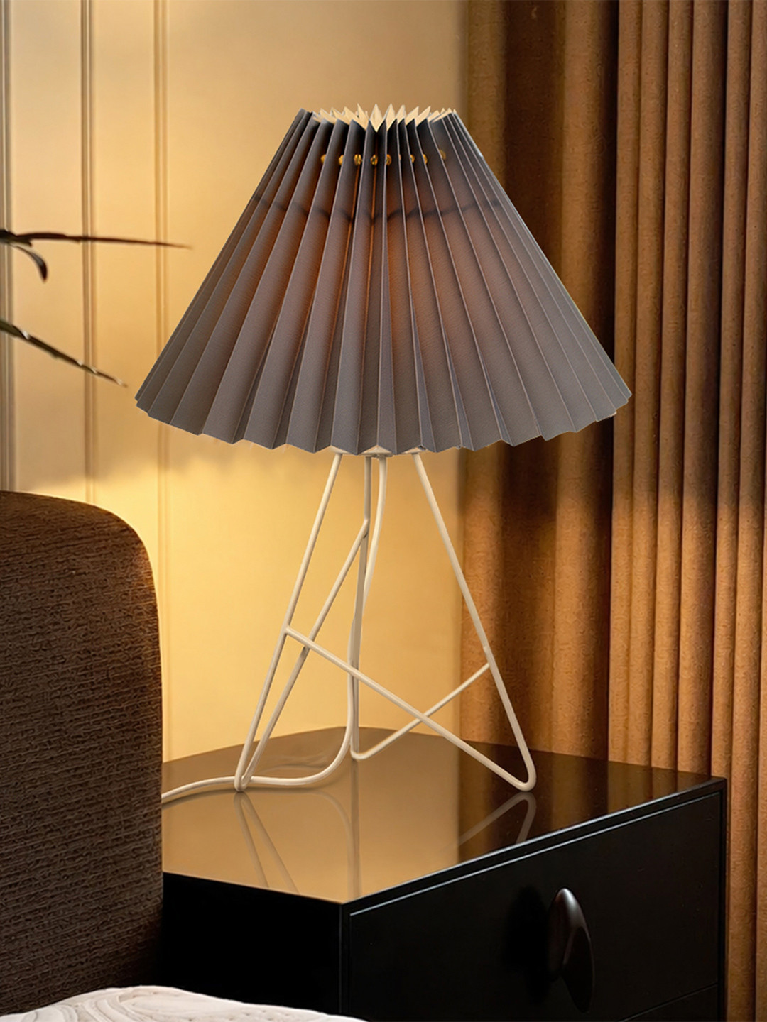 Homesake Warm Yellow Metal Frustum Solid High Quality Electrical Table Lamps