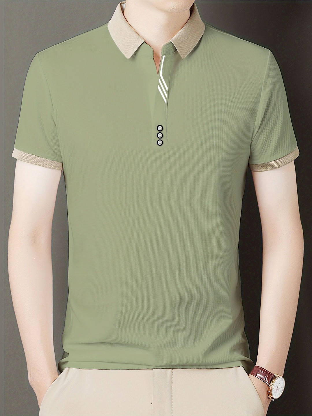 Moda Rapido Men Polo Collar Pockets T-shirt