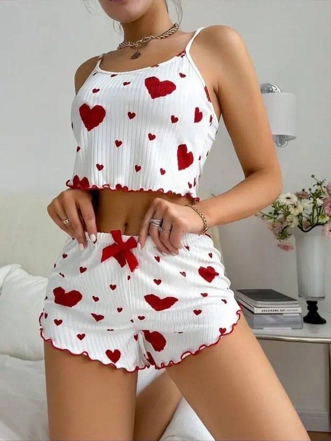 NEWBA Printed Mid-Rise Lingerie Set
