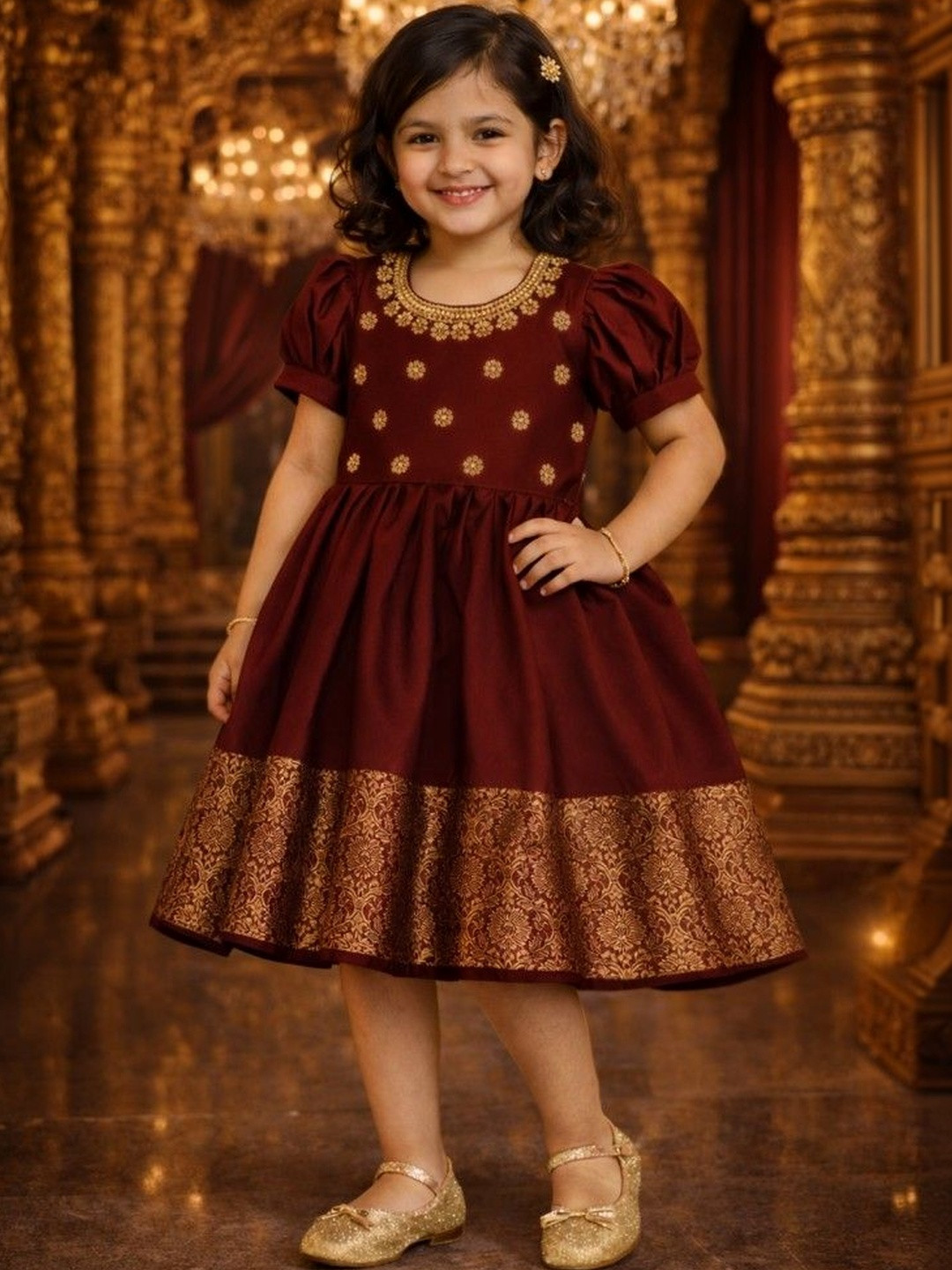 Ethzy Embroidered Jacquard Fit & Flare Short Dress