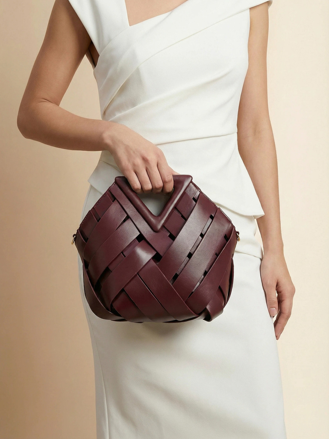 Styli Panelled Textured Large Structured Handheld Bag