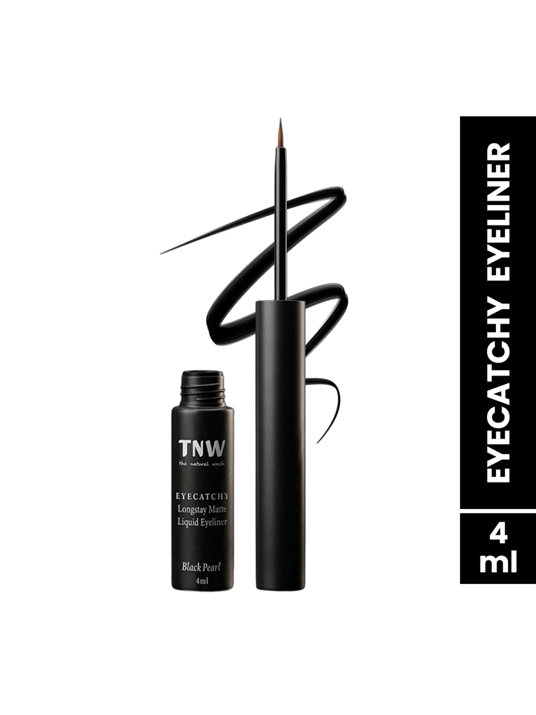 TNW the natural wash Castor Oil Eyecatchy Longstay Matte Liquid Eyeliner 4ml - Black Pearl
