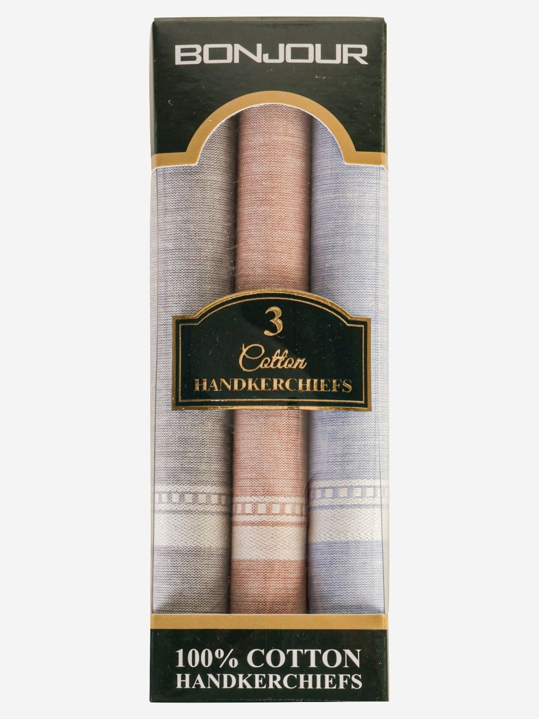 Bonjour Set of 3 Cotton Handkerchief