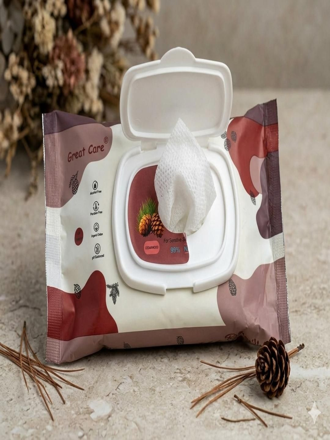 GREAT CARE Unisex Face Hand & Body Cleansing Wipes