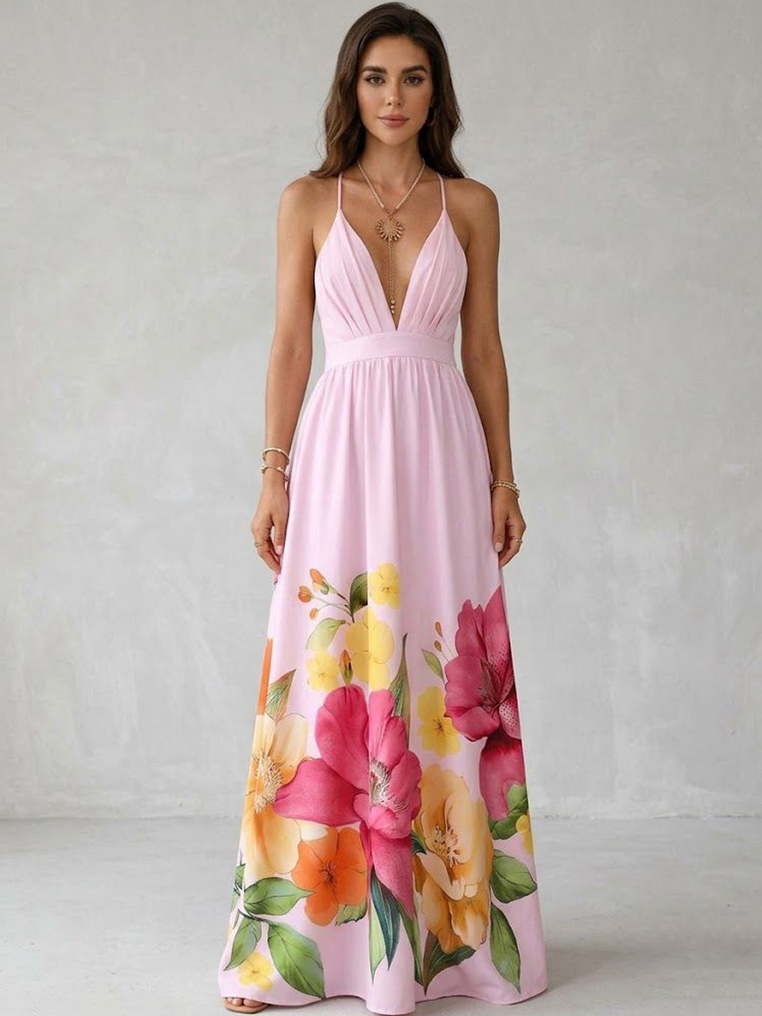 bebe Floral Print Maxi Dress