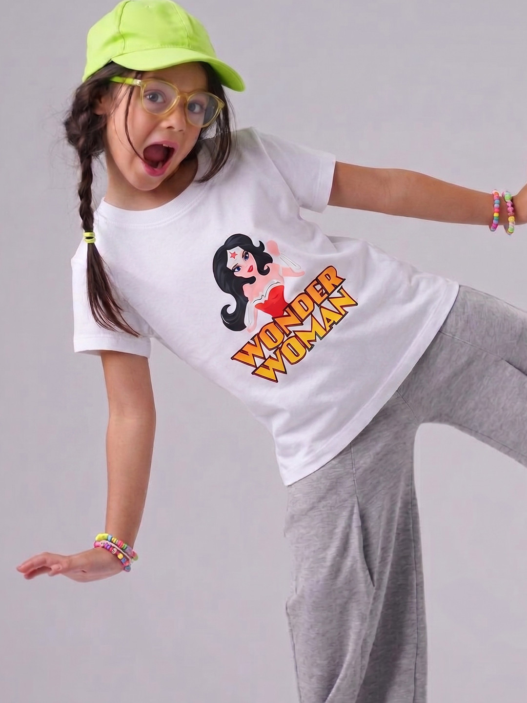 Eteenz Girls Pure Cotton Wonder Woman Printed Top
