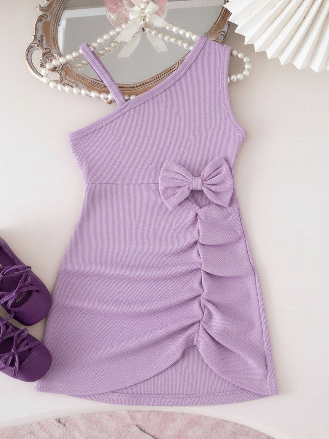 PATTZALA One Shoulder Crepe Sleeveless Dress