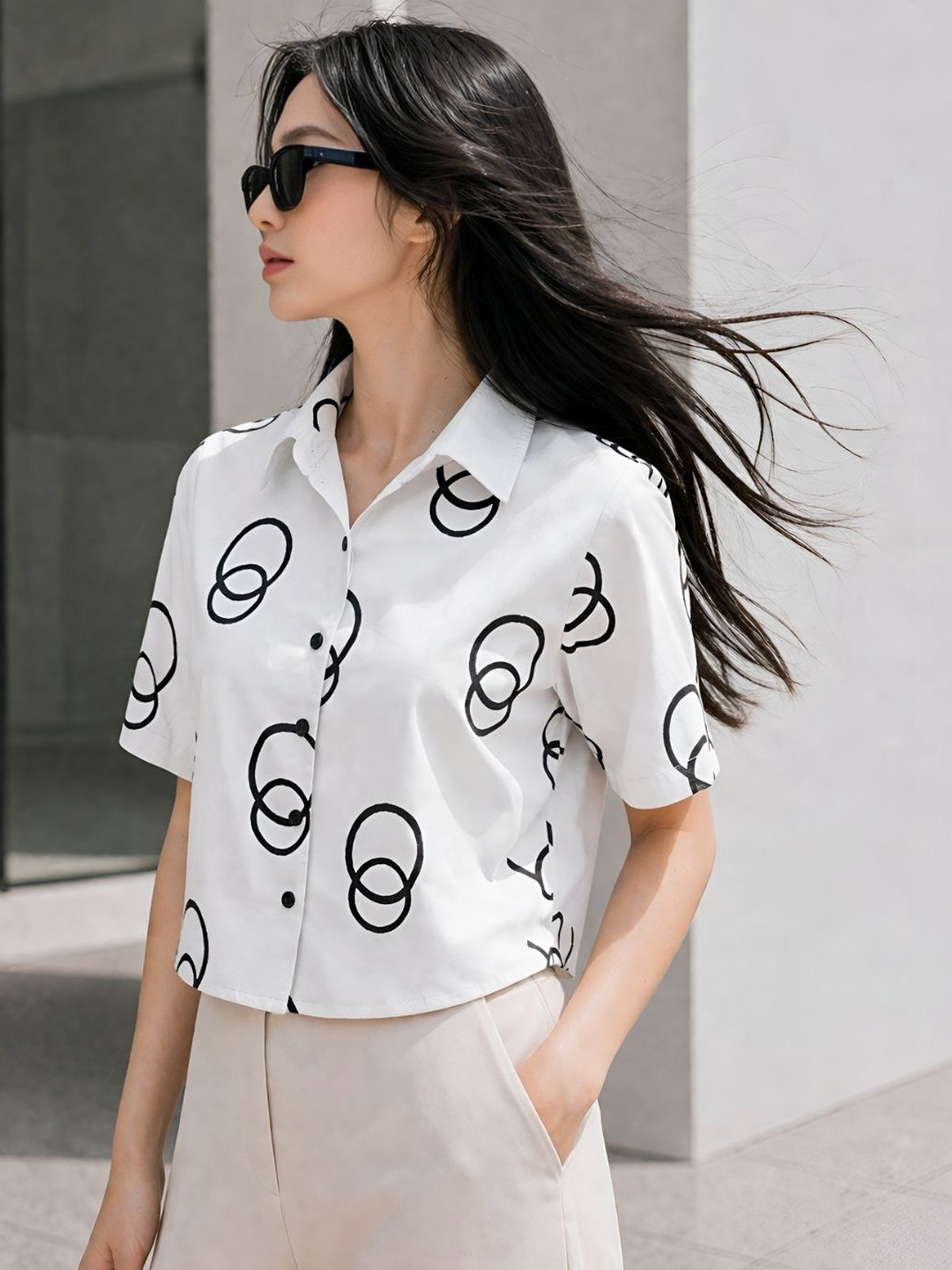 clobug Women Classic Printed Casual Shirt