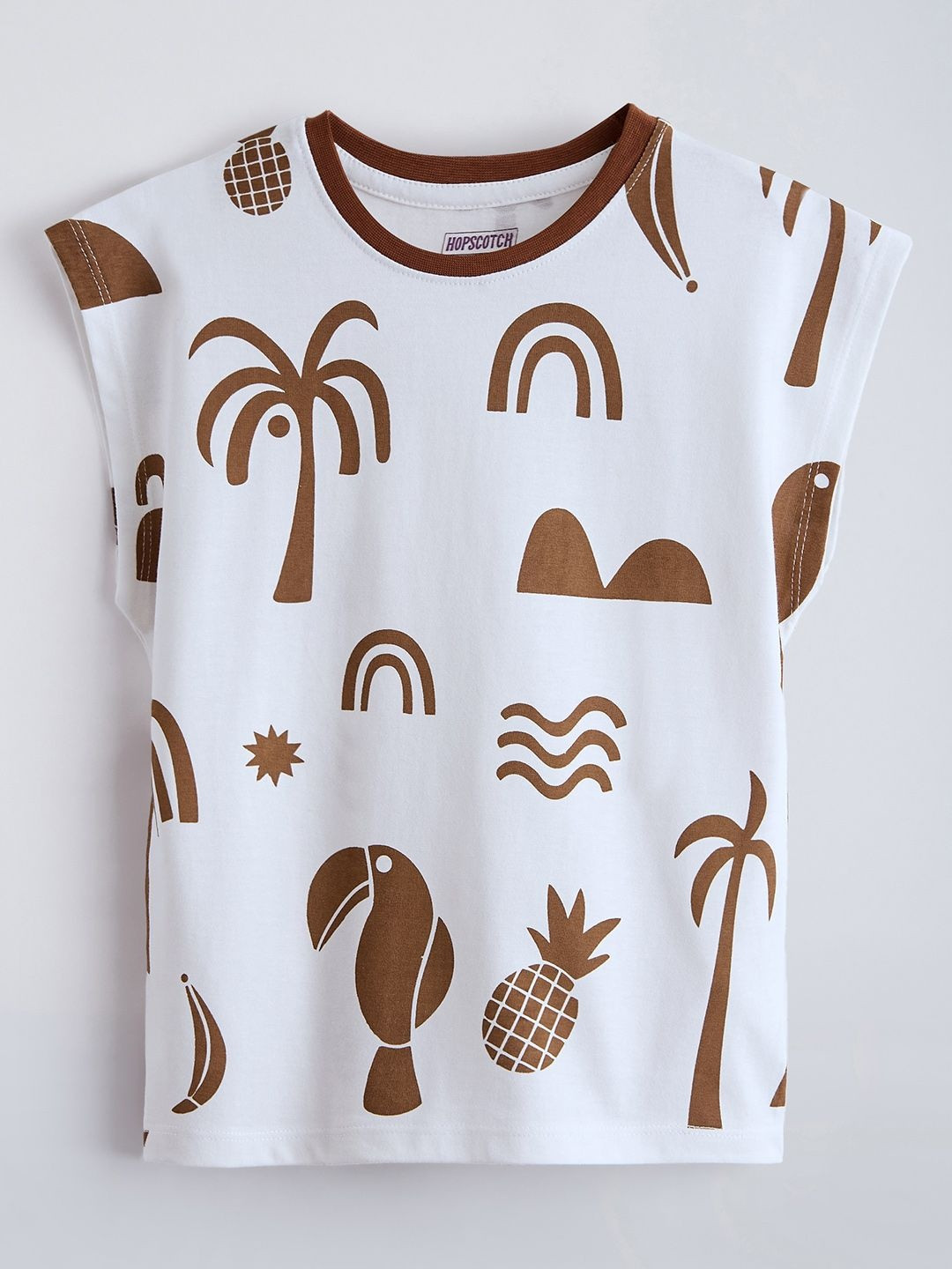 Hopscotch Boys Printed Extended Sleeves Tropical T-shirt