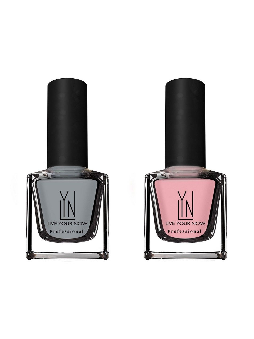 LYN LIVE YOUR NOW Set Of 2 Nail Polish - 12 ml Each -Nude Bae 15 - Grey Matter 16