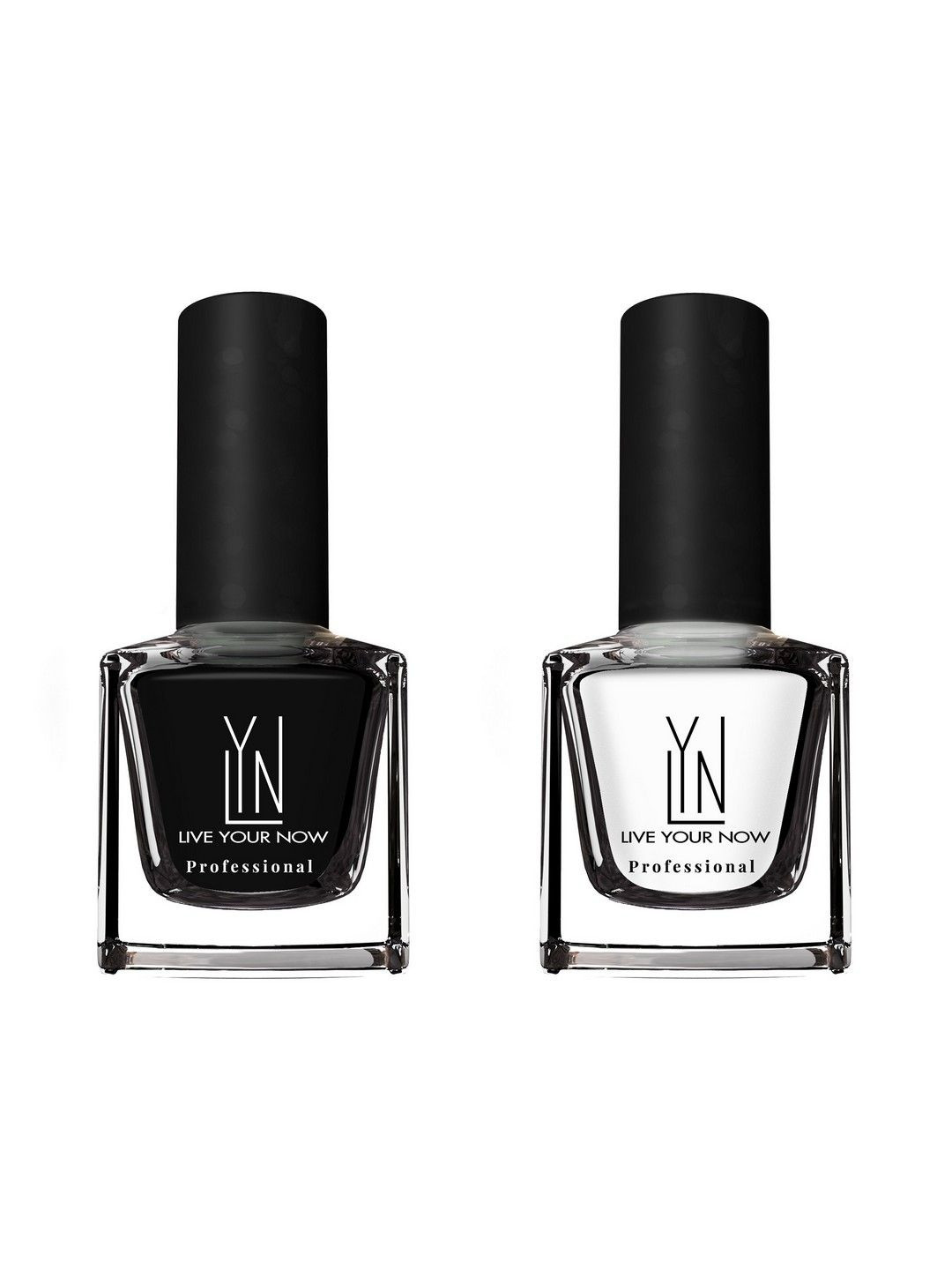 LYN LIVE YOUR NOW Set of 2 Monochrome Muse Nail Polish - Blackout - White Lies- 12ml Each