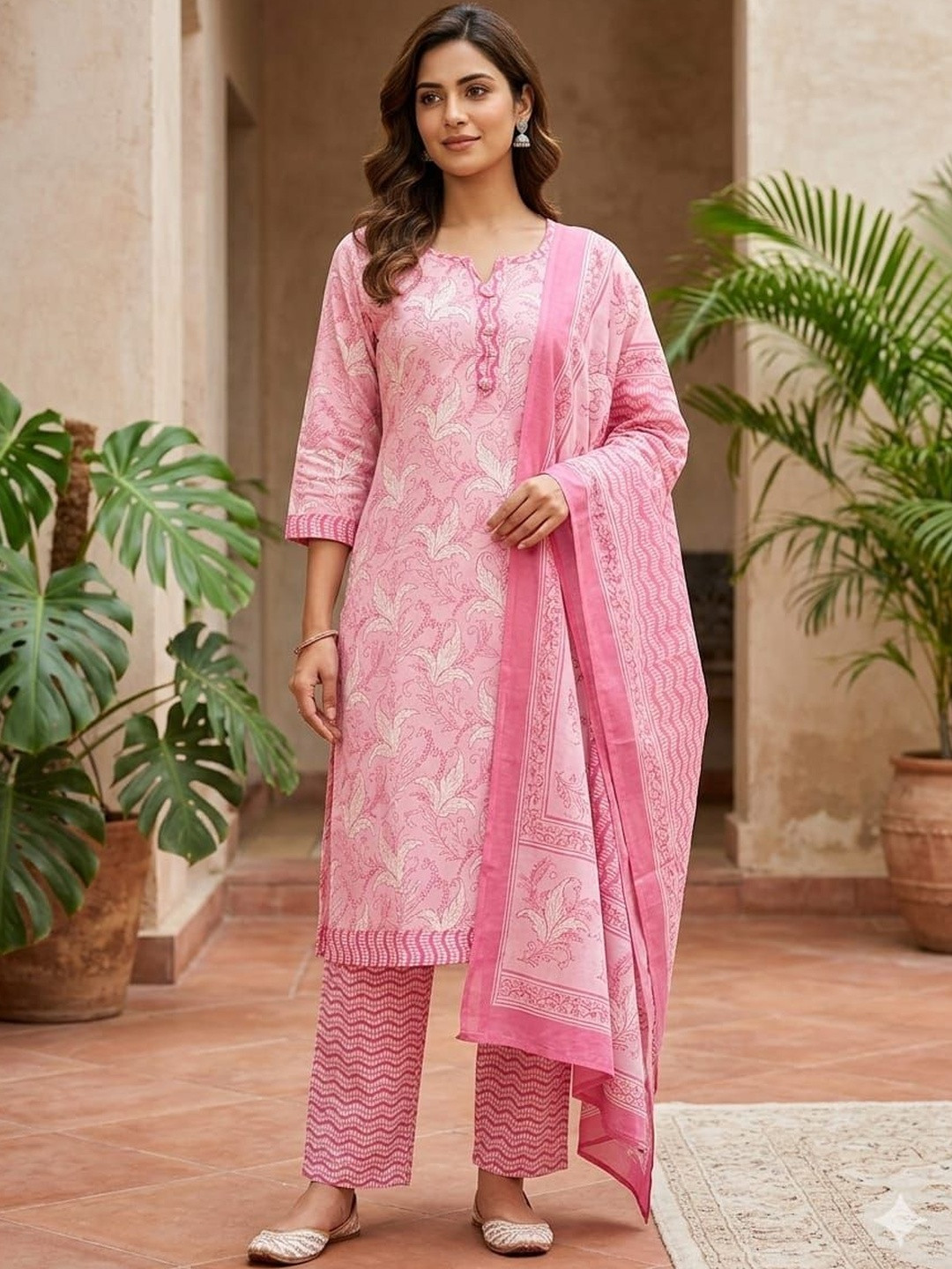 SEWDHAGA Women Ethnic Motifs Printed Regular Kurta with Trousers & With Dupatta