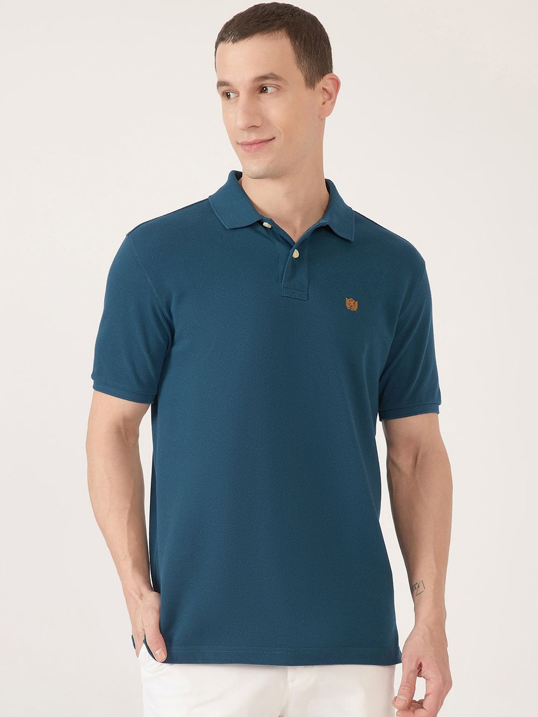 FAHRENHEIT Men Brand Logo Polo Collar T-shirt