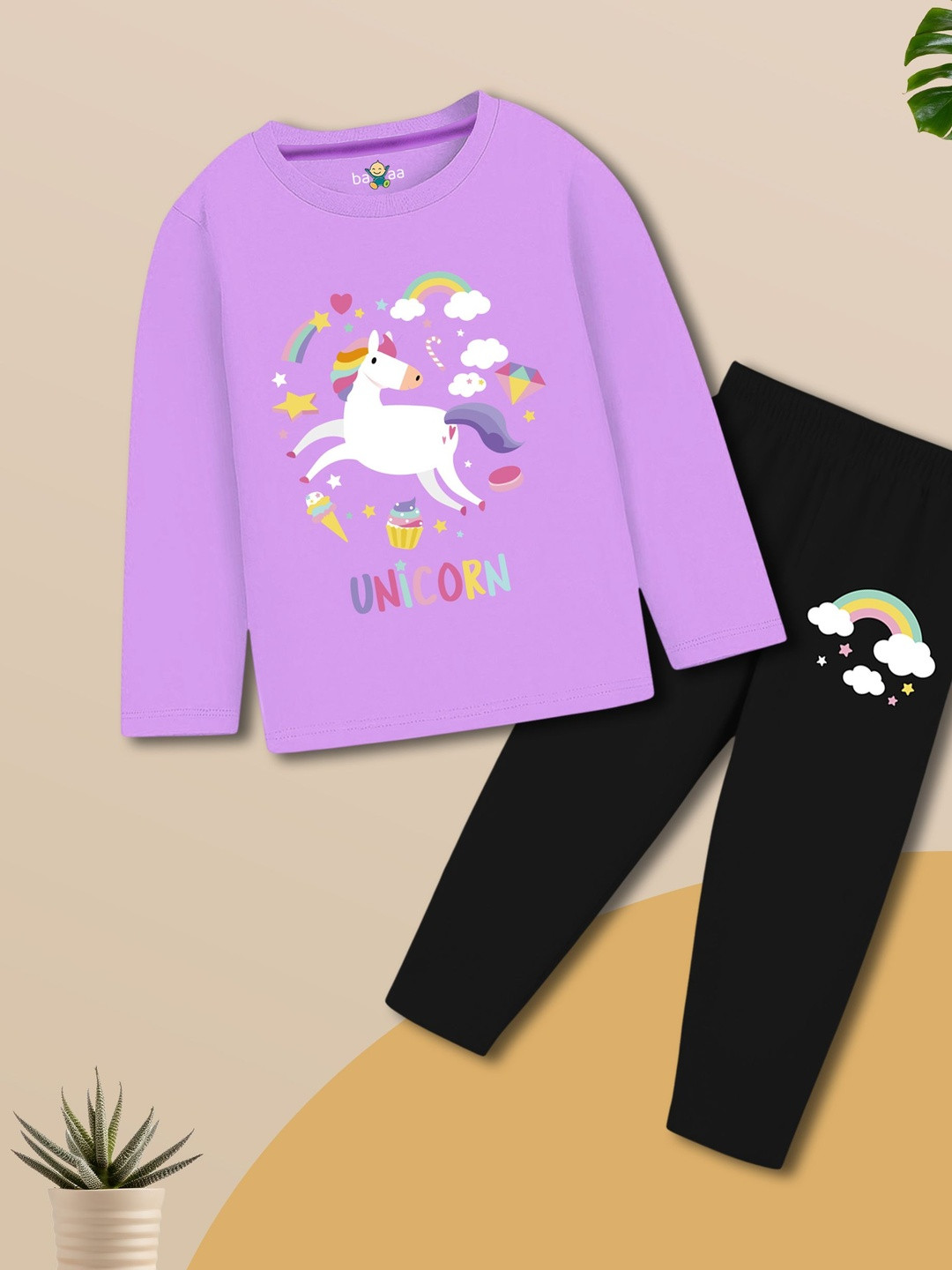 KIDSCRAFT Girls Printed Night suit