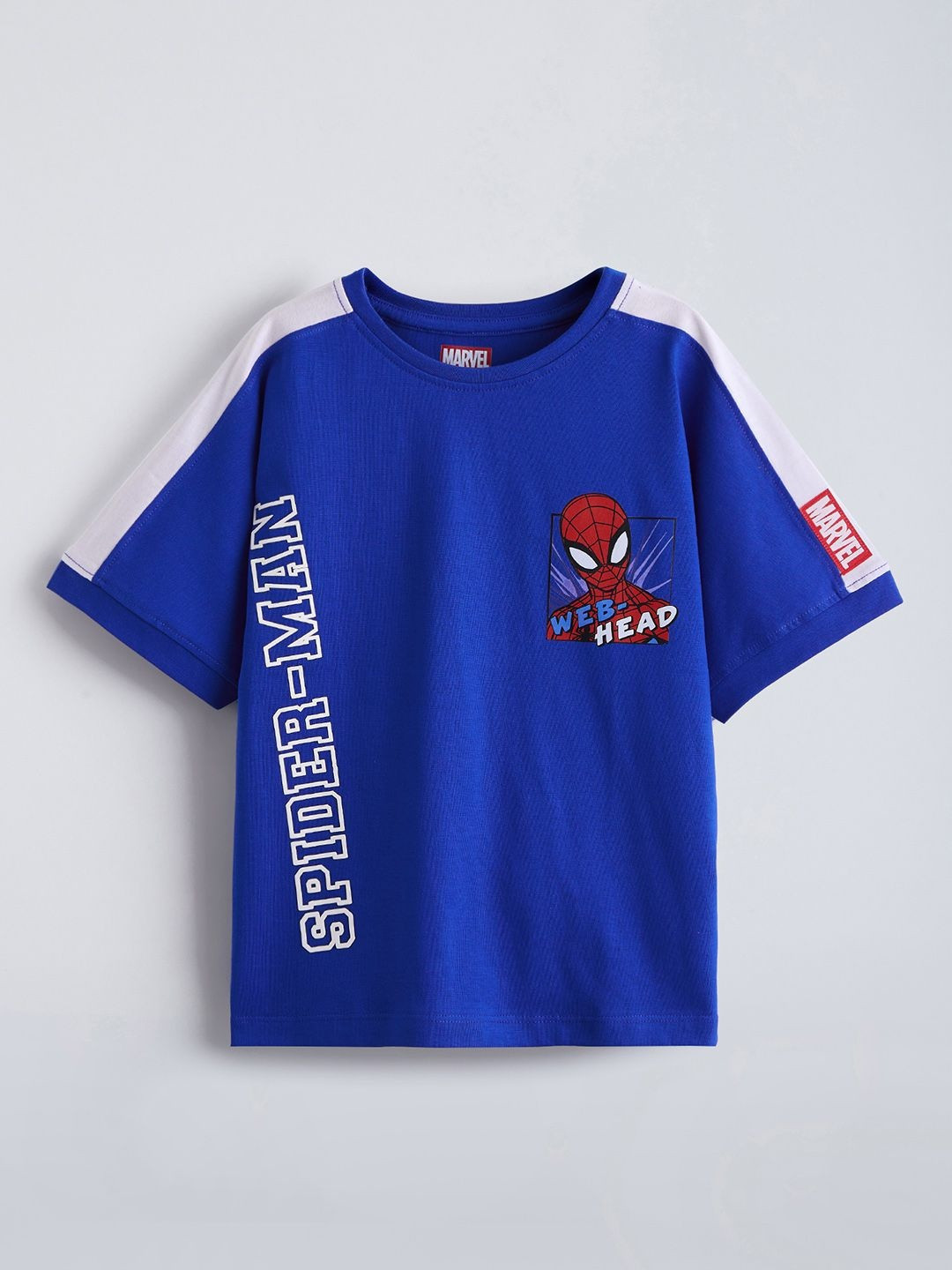 Hopscotch Boys Printed Drop-Shoulder Sleeves T-shirt
