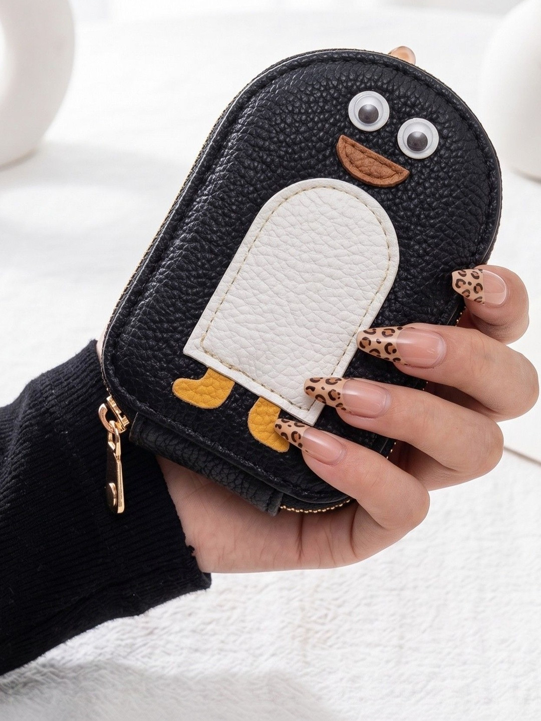 LacyLook Women Animal Printed Applique PU Zip Around Wallet