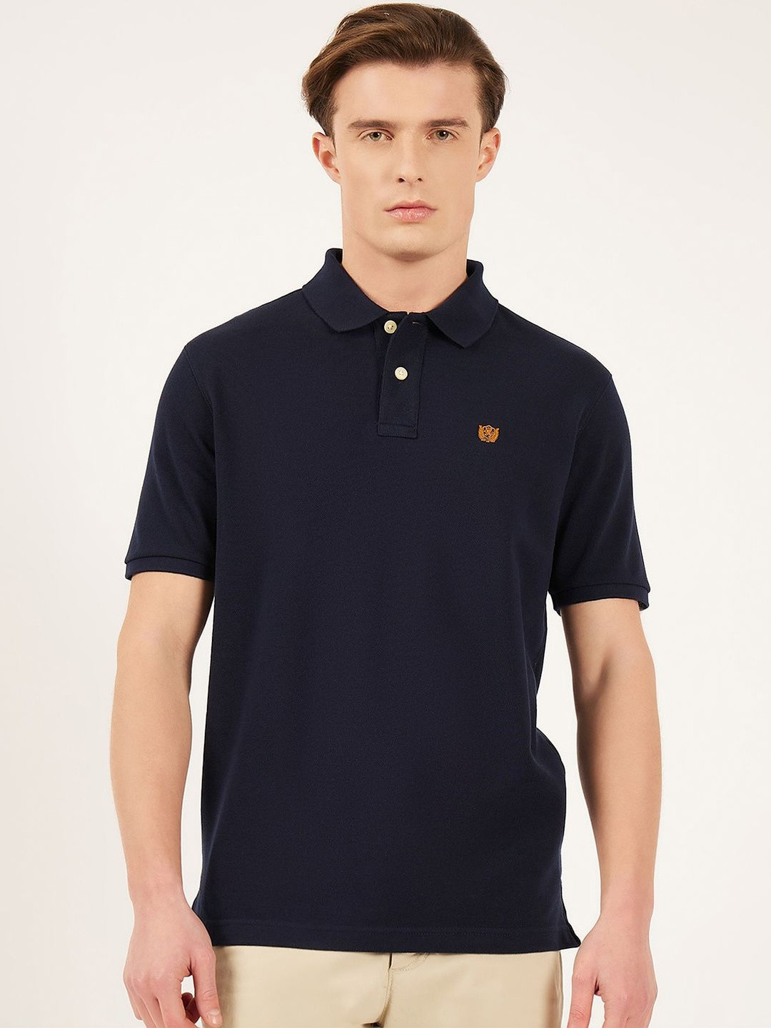 FAHRENHEIT Men Brand Logo Polo Collar T-shirt
