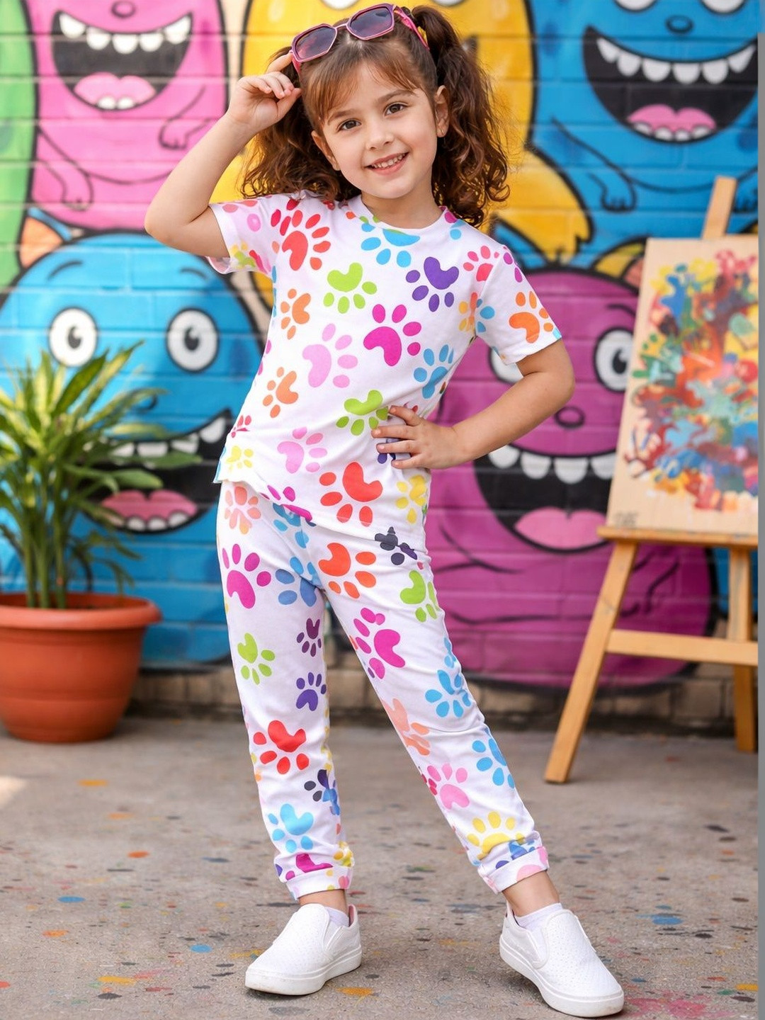Veta Wear Unisex Kids Printed T-shirt with Pyjamas