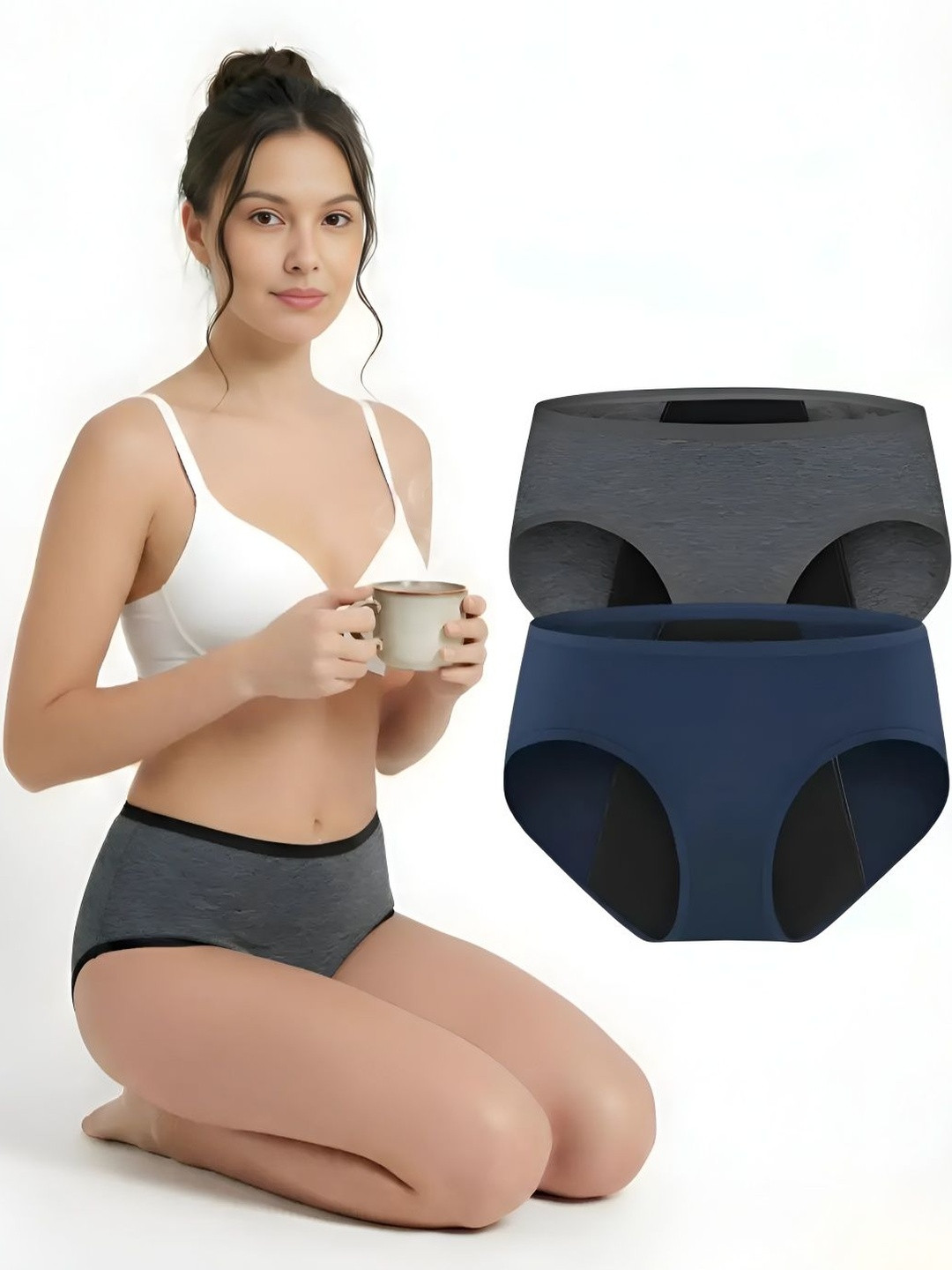 TEDWOODS Women Pack of 2 Leak-Proof Basic Briefs