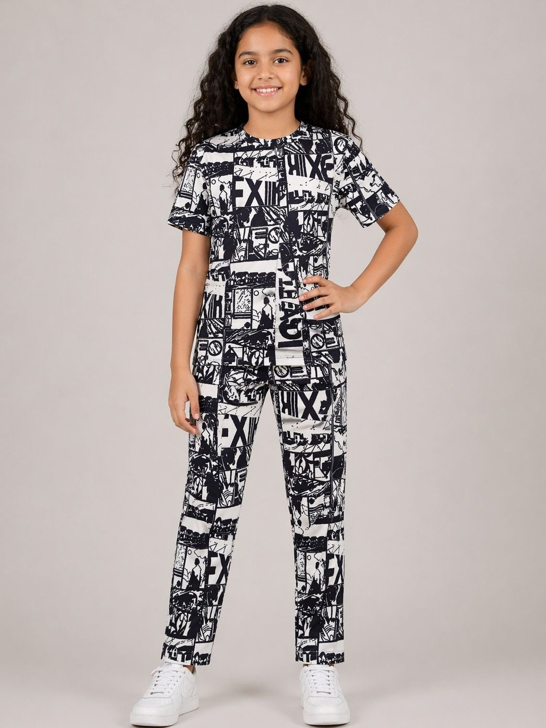 Veta Wear Unisex Kids Printed T-shirt with Trousers