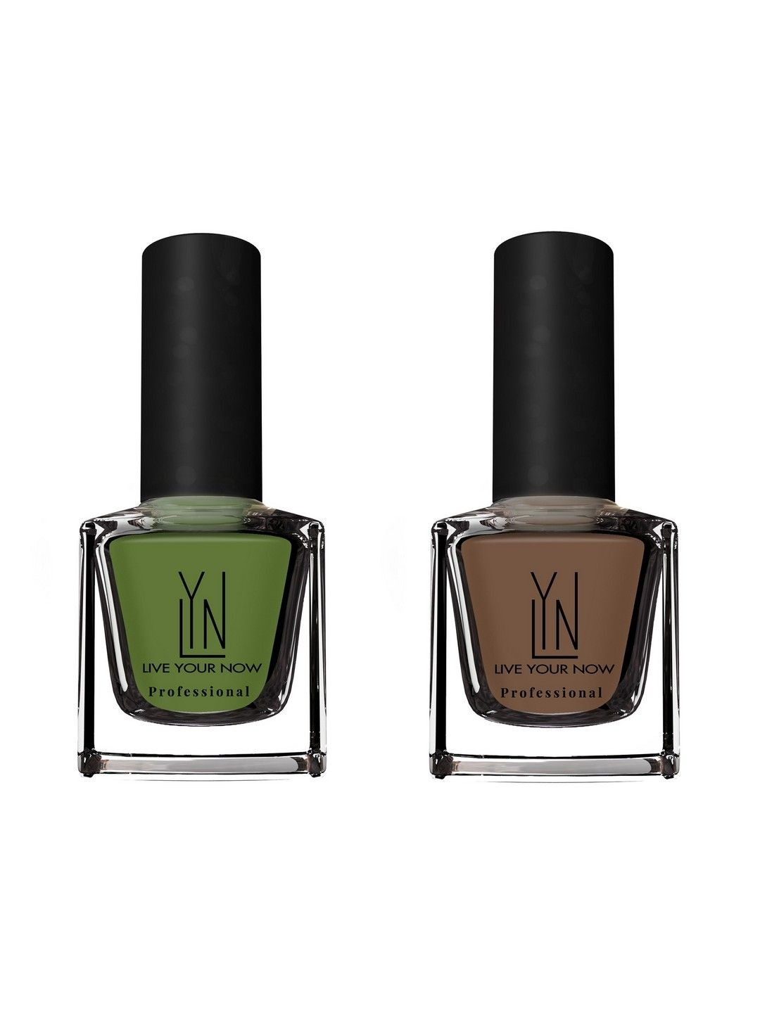 LYN LIVE YOUR NOW Set Of 2 Nail Polish - 12 ml Each - Mocha Brown 28 - Olive Garden 29