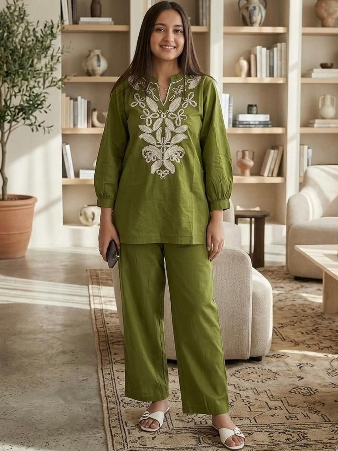 MILAAV Embroidered Tunic with Trousers