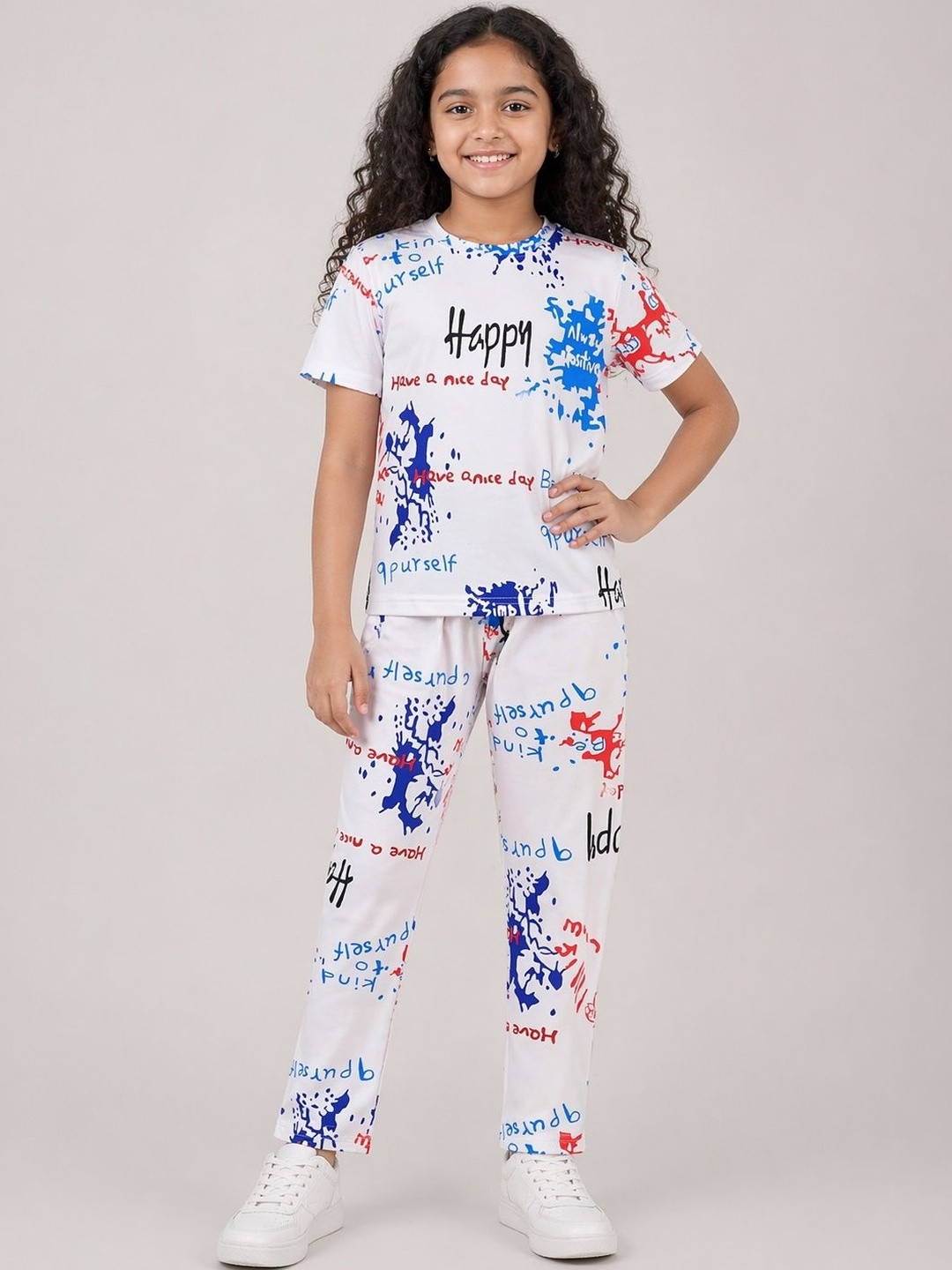Veta Wear Unisex Kids Printed T-shirt with Pyjamas