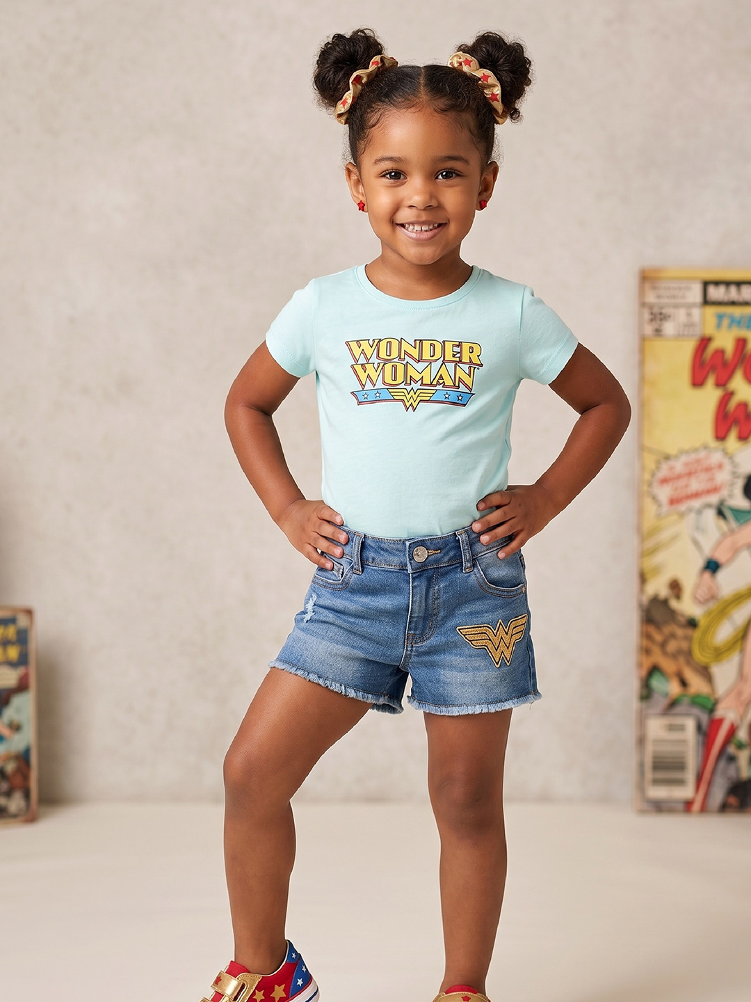 Eteenz Girls Wonder Woman Printed T-shirt