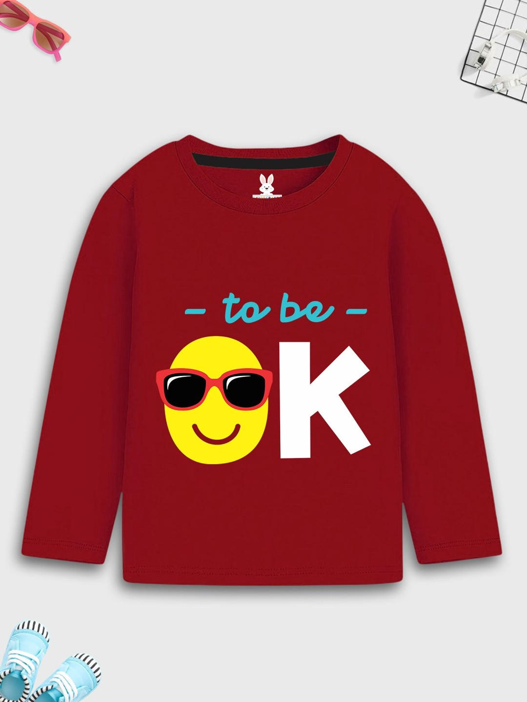 KIDSCRAFT Boys Maroon Graphic Printed T-shirt