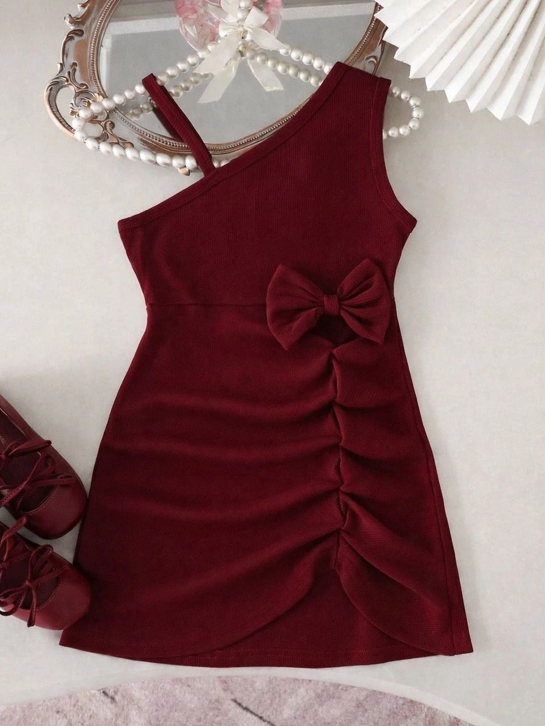 PATTZALA One Shoulder Crepe Sleeveless Dress