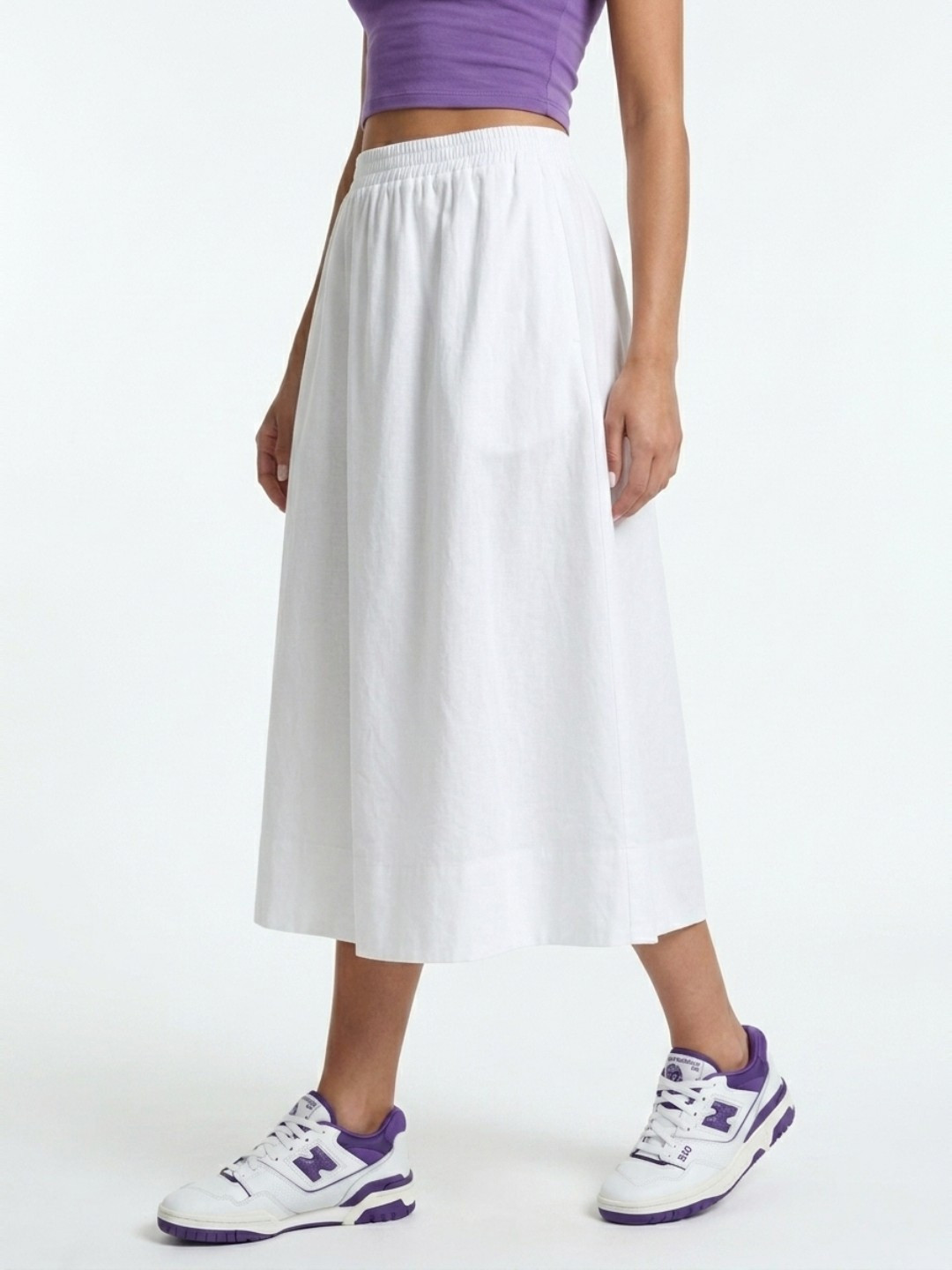 glitchez Women Pure Cotton Midi A-Line Skirt