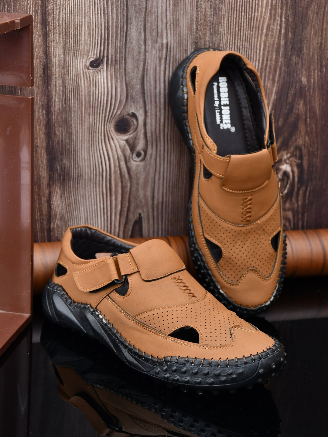 LABBIN Men PU Fisherman Sandals