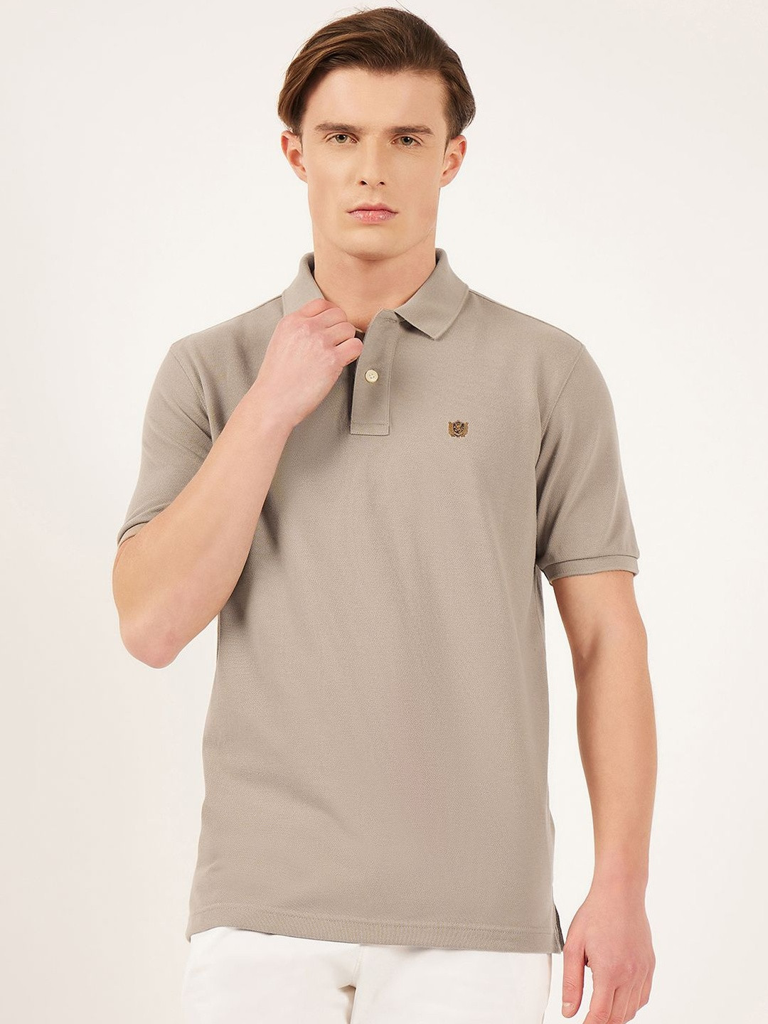 FAHRENHEIT Men Brand Logo Polo Collar T-shirt