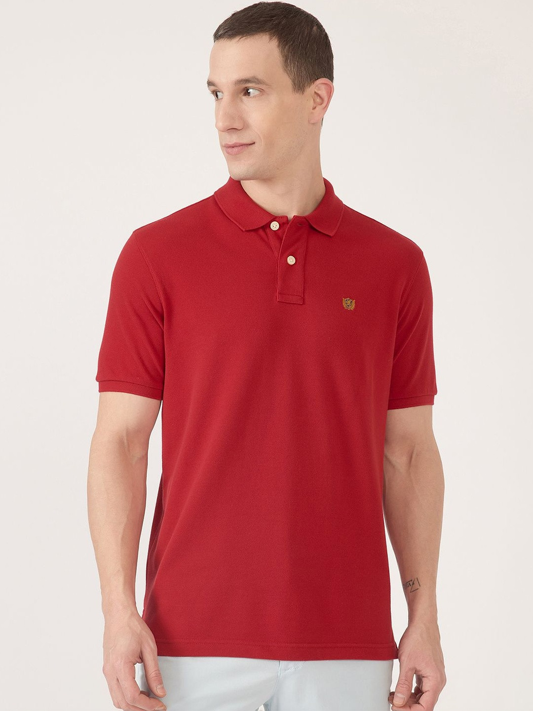 FAHRENHEIT Men Brand Logo Polo Collar T-shirt