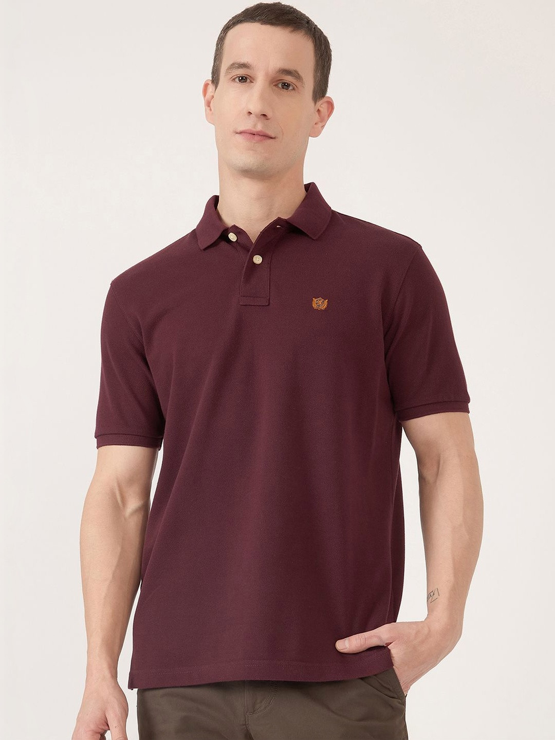FAHRENHEIT Men Brand Logo Polo Collar T-shirt