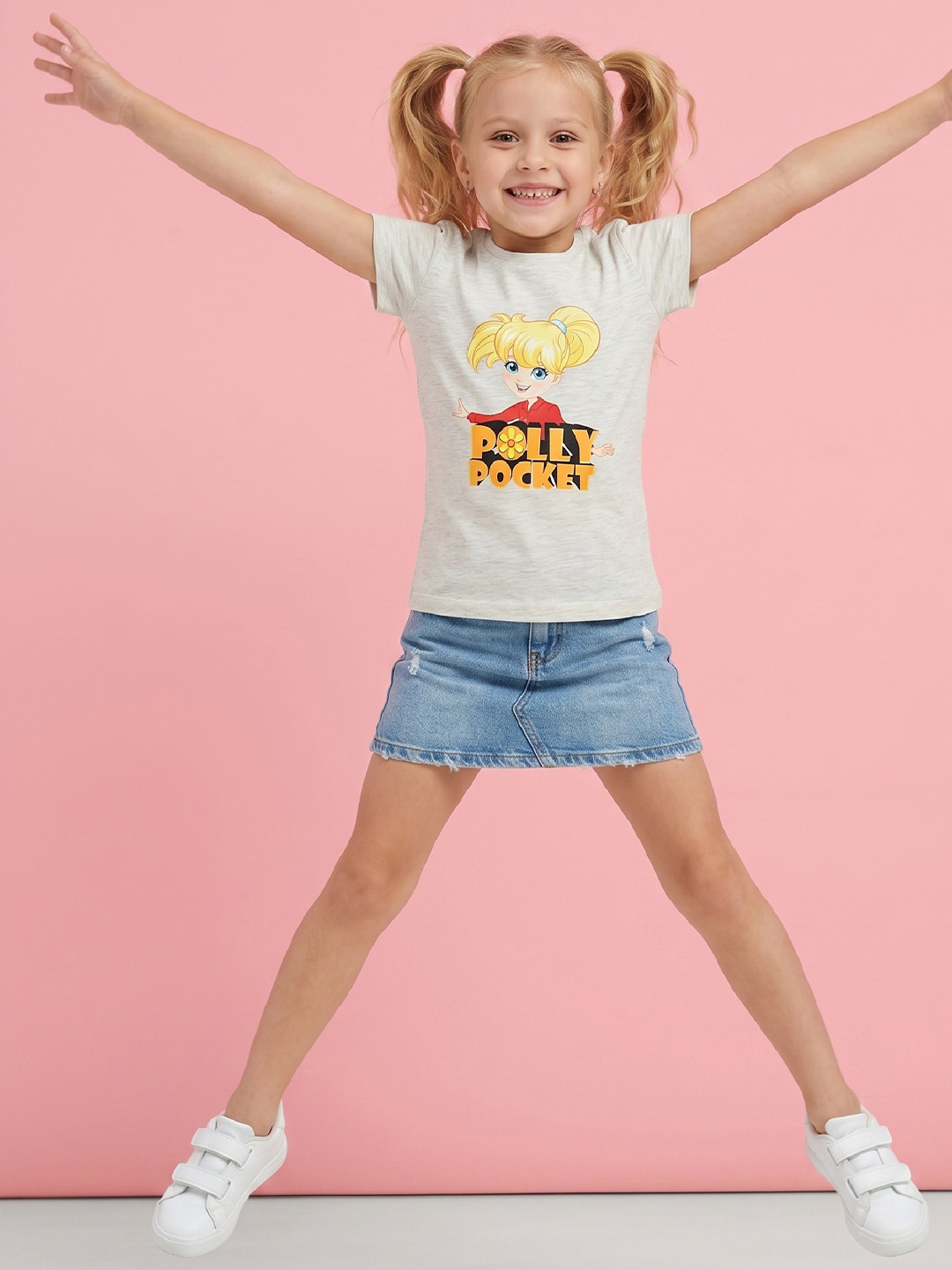 Eteenz Girls Polly Pocket Printed Pure Cotton T-shirt