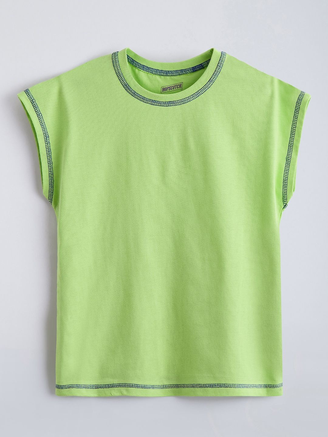 Hopscotch Cotton Relaxed Extended Shoulder T-shirt