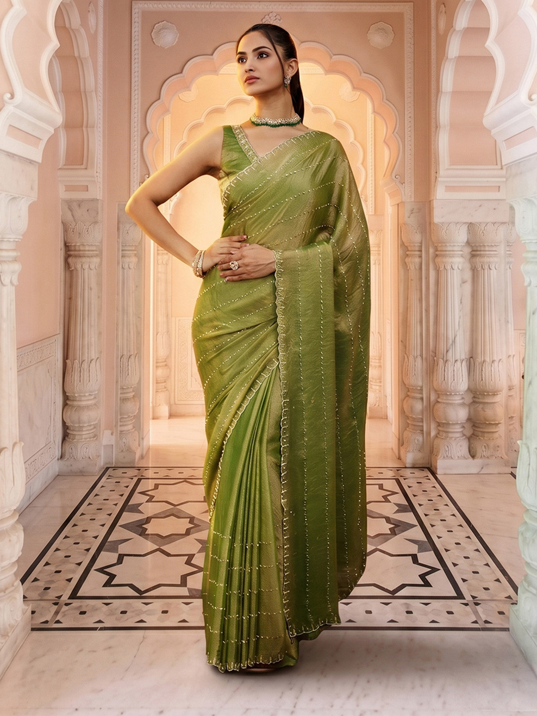 kasee Embellished Beads and Stones Saree