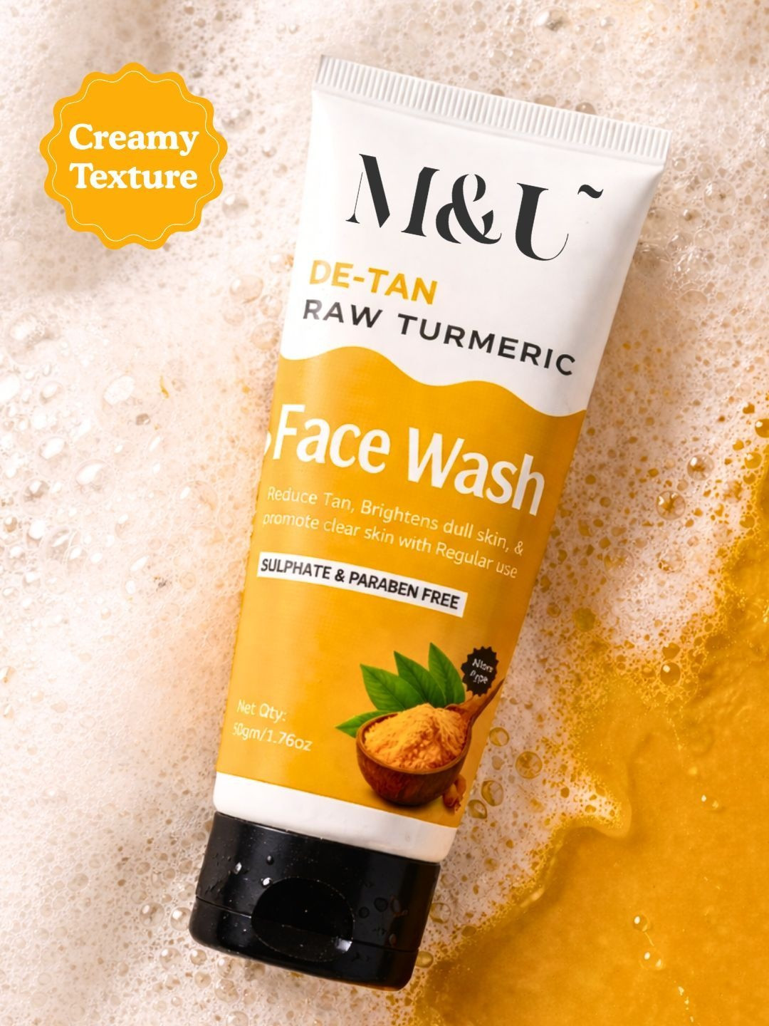 M&U De-Tan Turmeric Face Wash - 50 ml