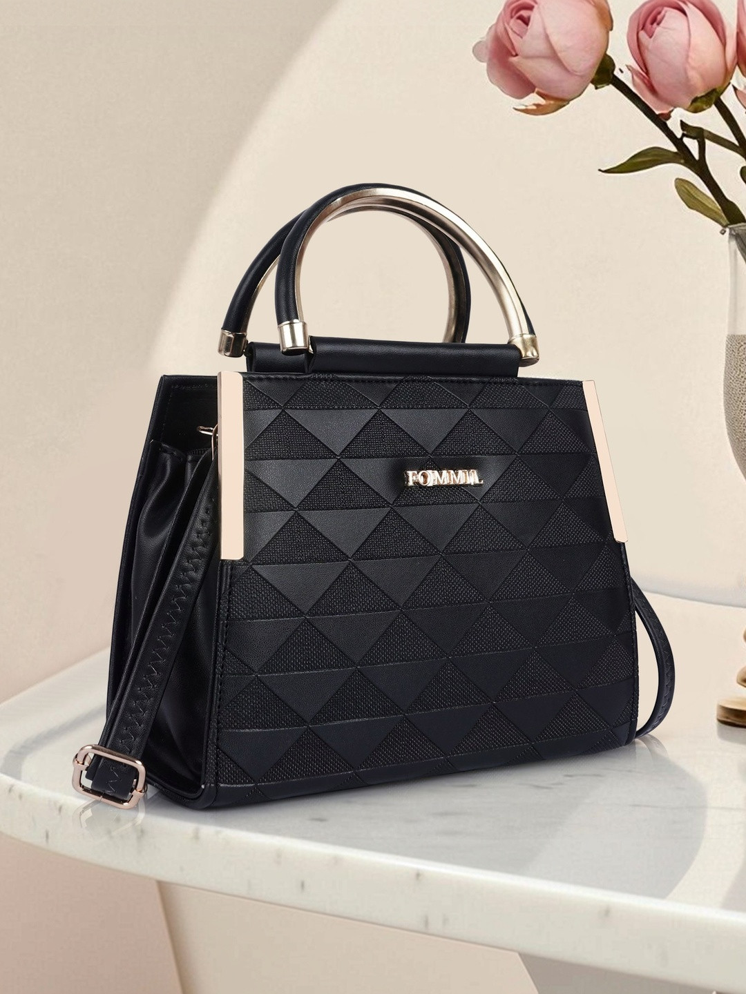 FOMMIL Textured Structured Handheld Bag
