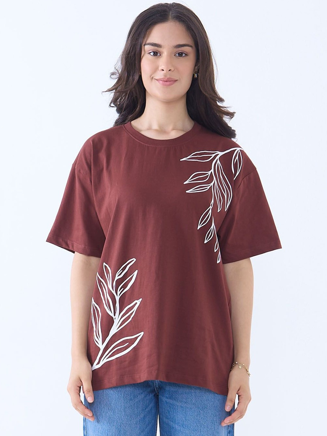 DKY Women Floral Printed T-shirt