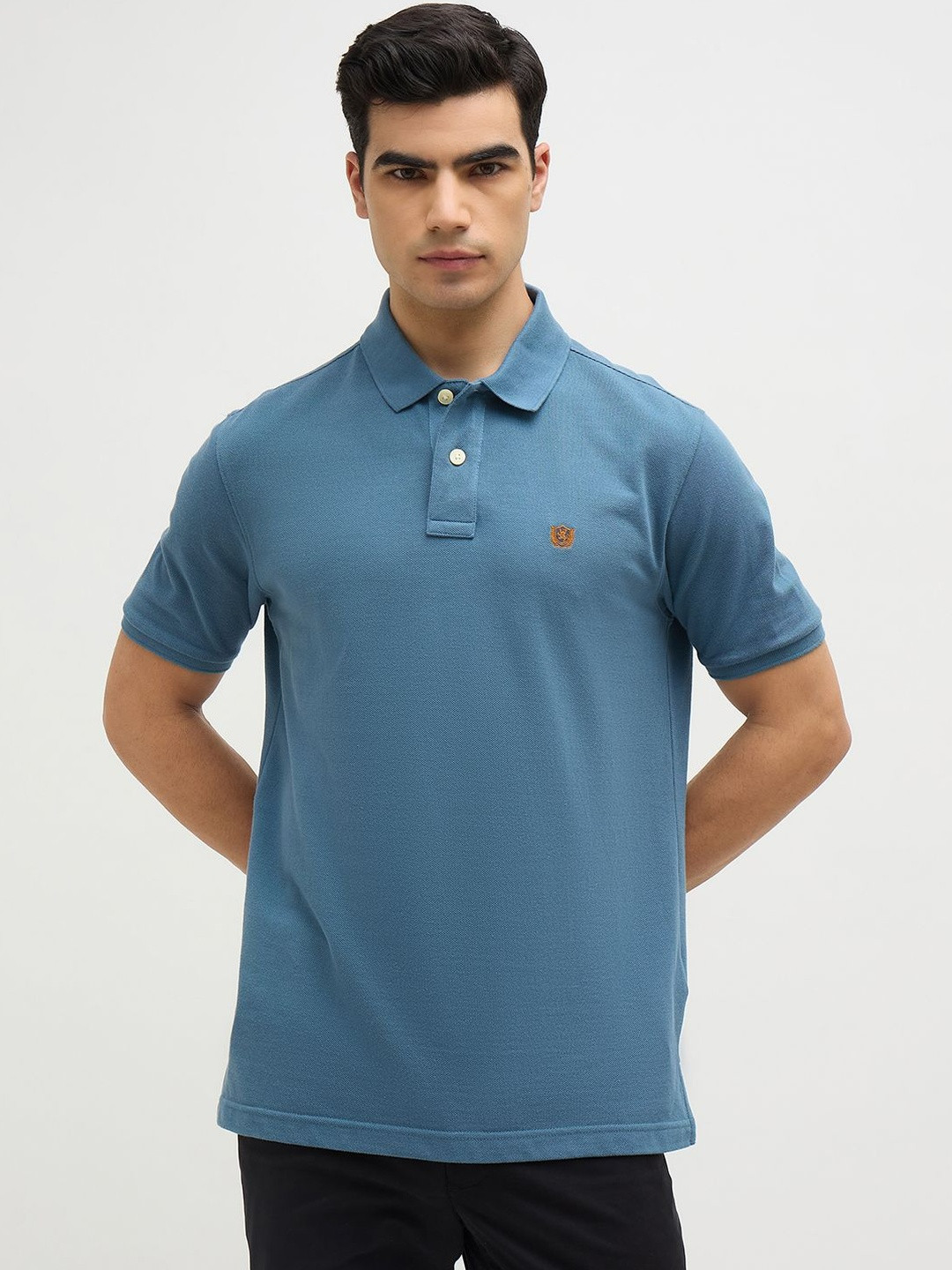 FAHRENHEIT Men Brand Logo Polo Collar T-shirt