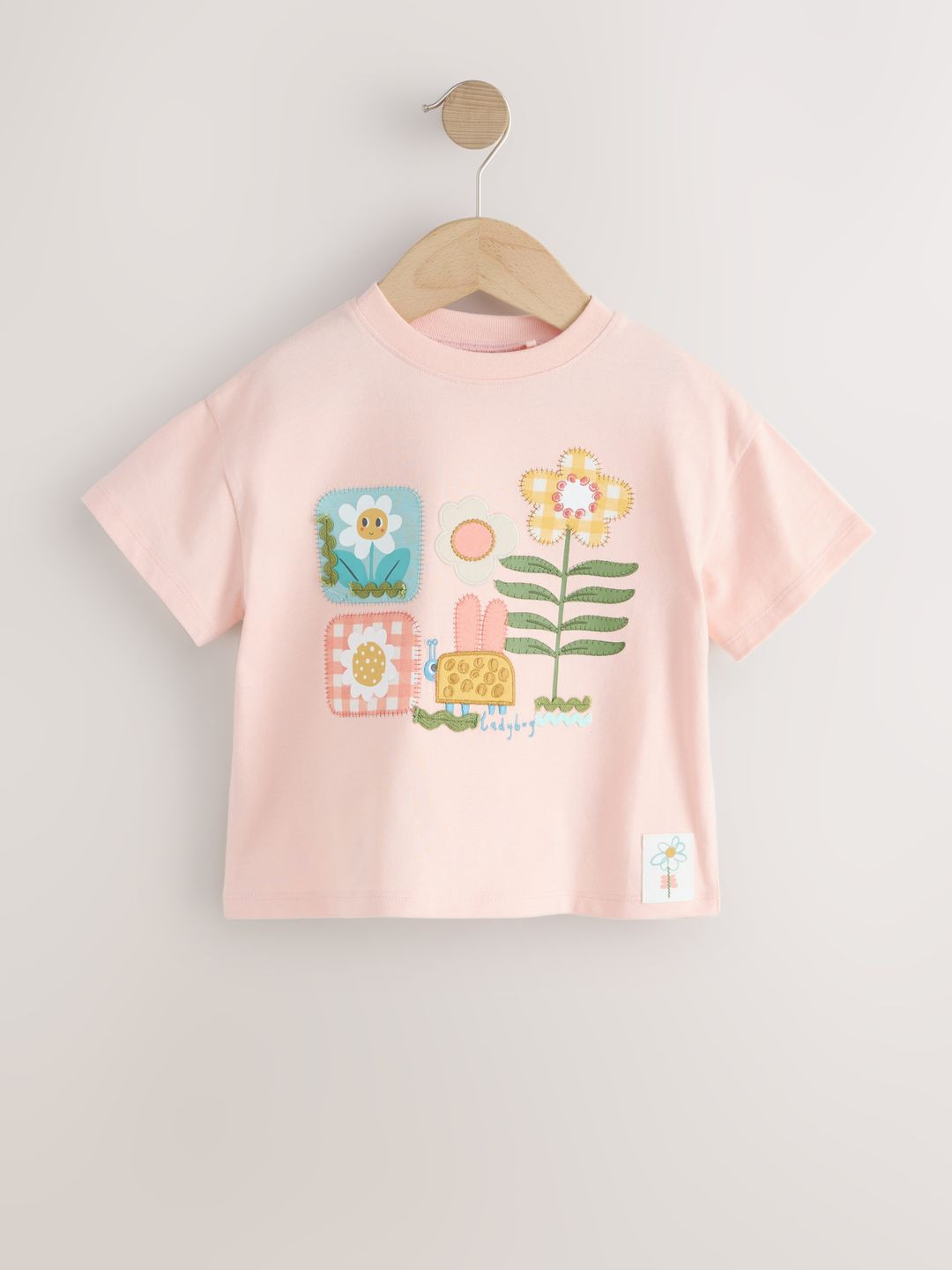 NEXT Girls Graphic Printed Drop-Shoulder Sleeves T-shirt