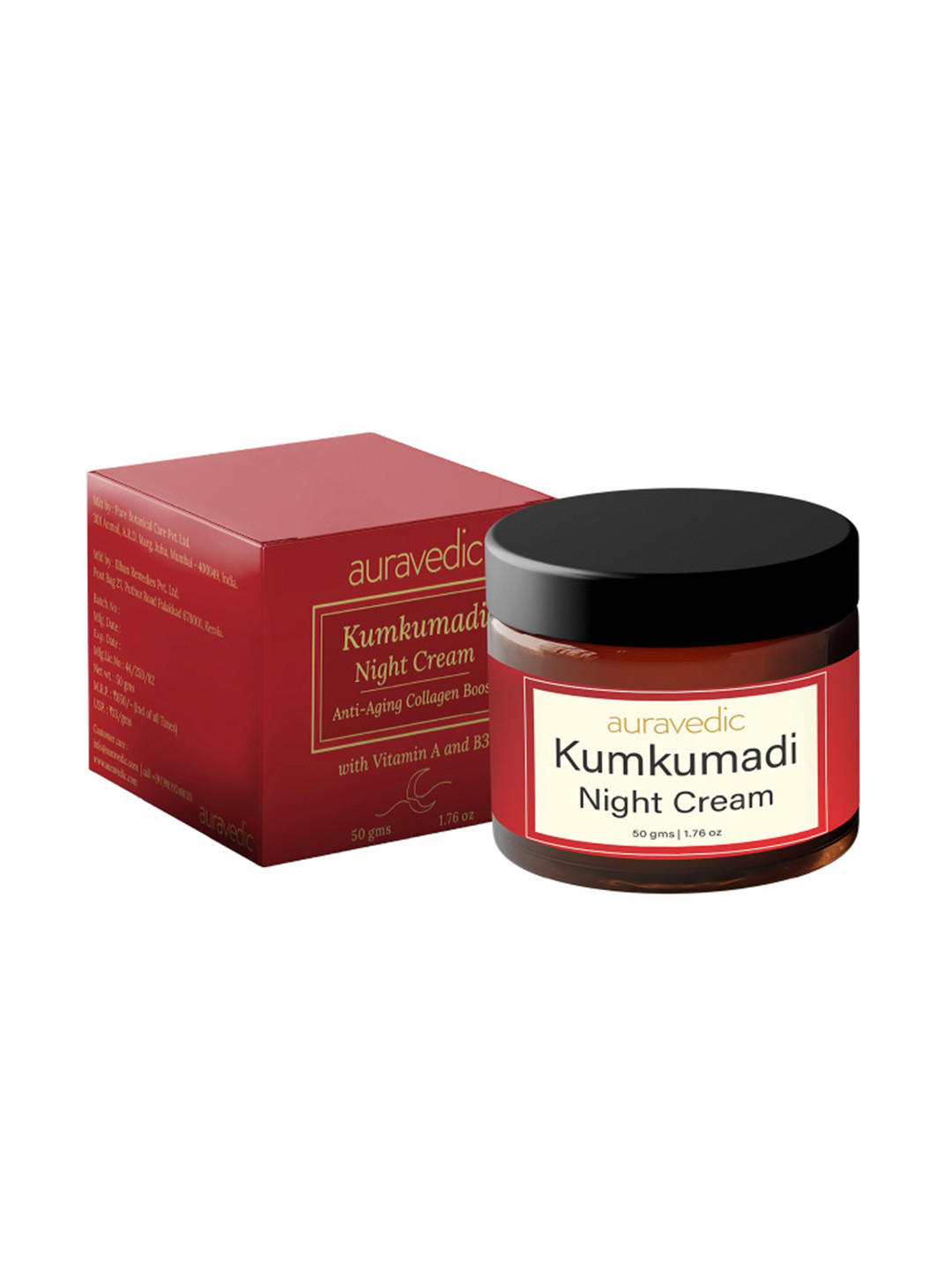 Auravedic Kumkumadi Retinol Night Cream With Niacinamide- 50 g