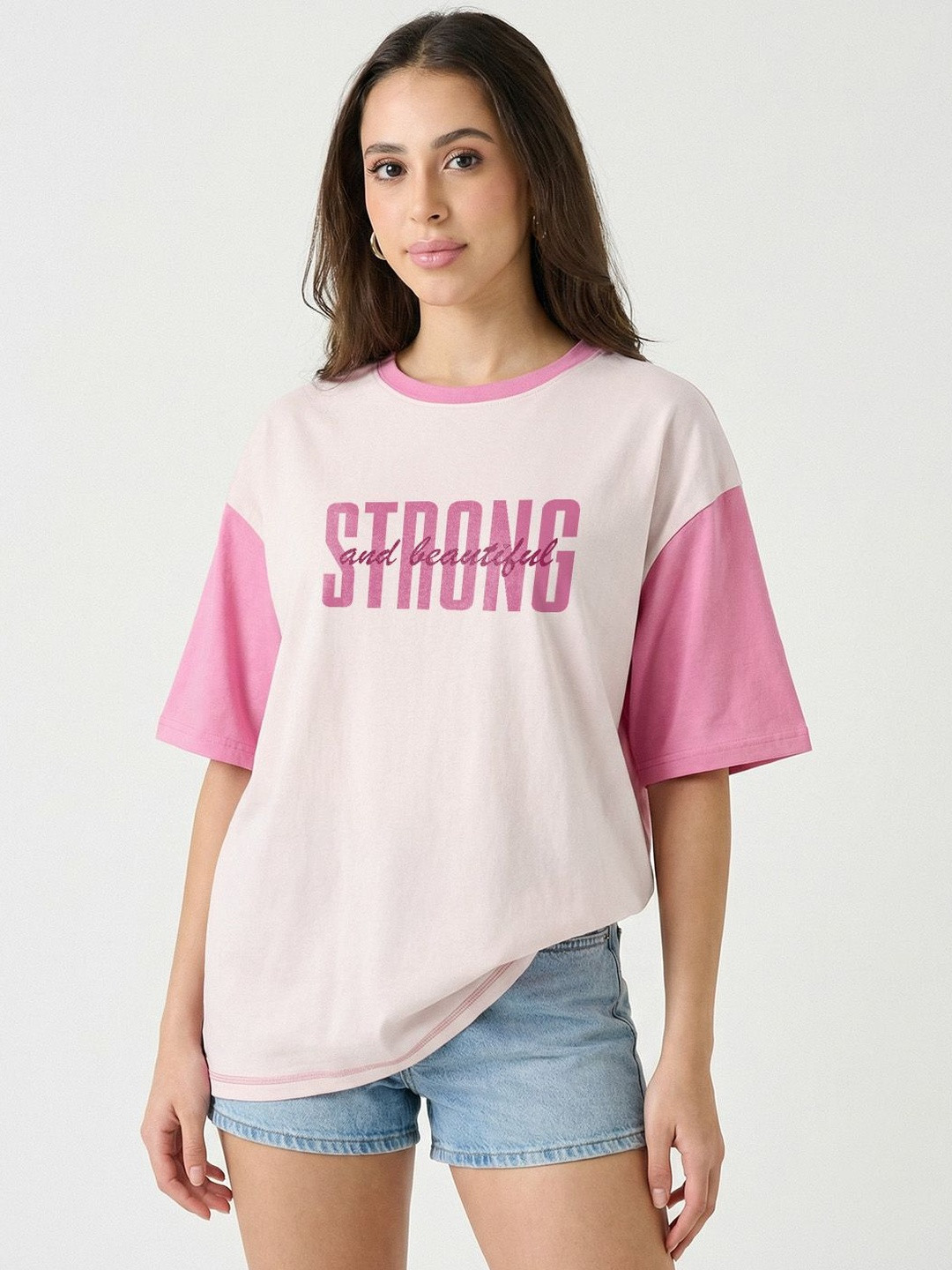Crazymonk Women Typography Printed Applique T-shirt